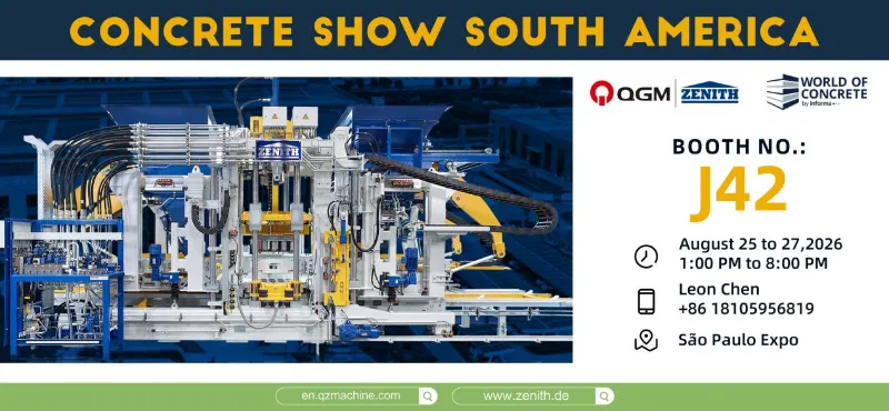 Quangong Machinery urmează să fie prezentată la Concrete Show din São Paulo, Brazilia - alăturați-vă nouă pentru acest eveniment major al industriei din America de Sud.
